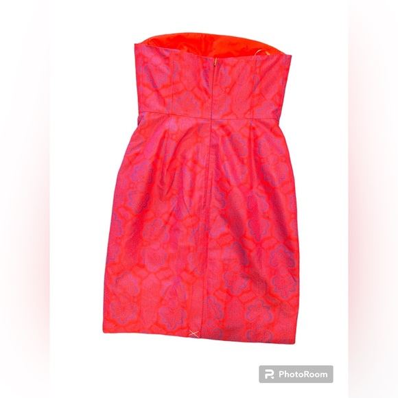 J. Crew Pink Ella Medallion Paisley Strapless dress - Picture 3 of 10